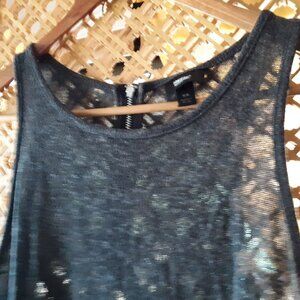 Sheer Grey Long Tunic Top